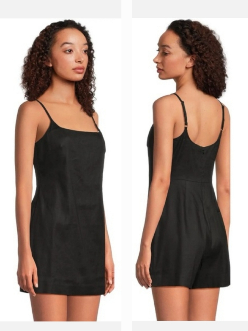 Madewell Black Sleeveless Romper with Adjustable Straps